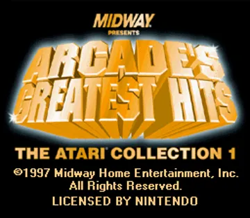 Arcade's Greatest Hits - The Atari Collection 1 (USA) screen shot title